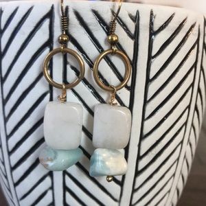 Gold beaded drop earrings